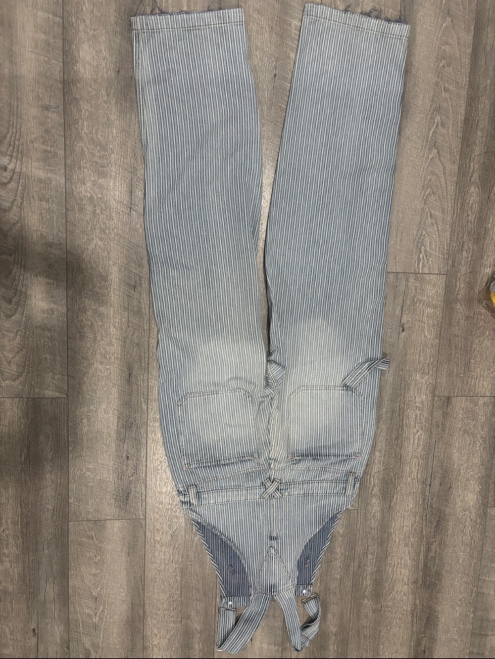 wild fable Light Blue & White Striped Denim Overalls - Picture 6 of 6